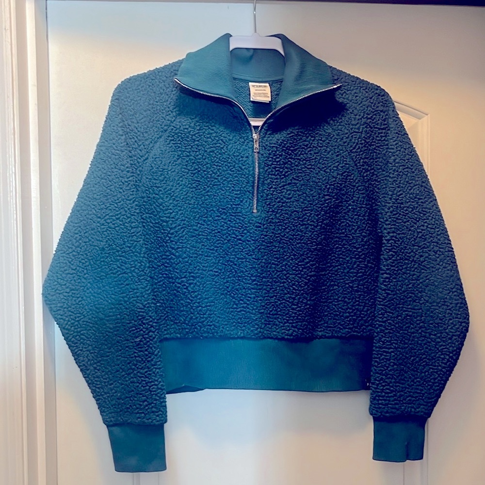 PINK Teal Fleece Pullover